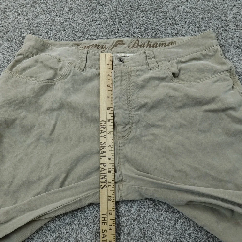Tommy Bahama Pants Mens 36X32 Beige Tan Brown Chino Trouser Flat Front Preppy